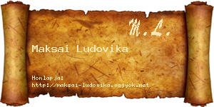 Maksai Ludovika névjegykártya